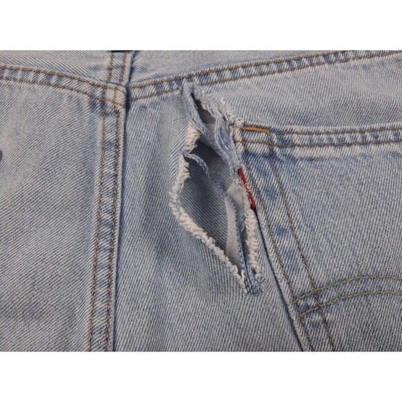 LEVI'S 469 Loose Fit Size 38 Medium Blue 100% Cotton Men's Jean Shorts - Picture 7 of 8